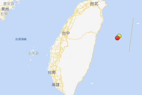 臺灣省花蓮縣海域發生4.2級地震