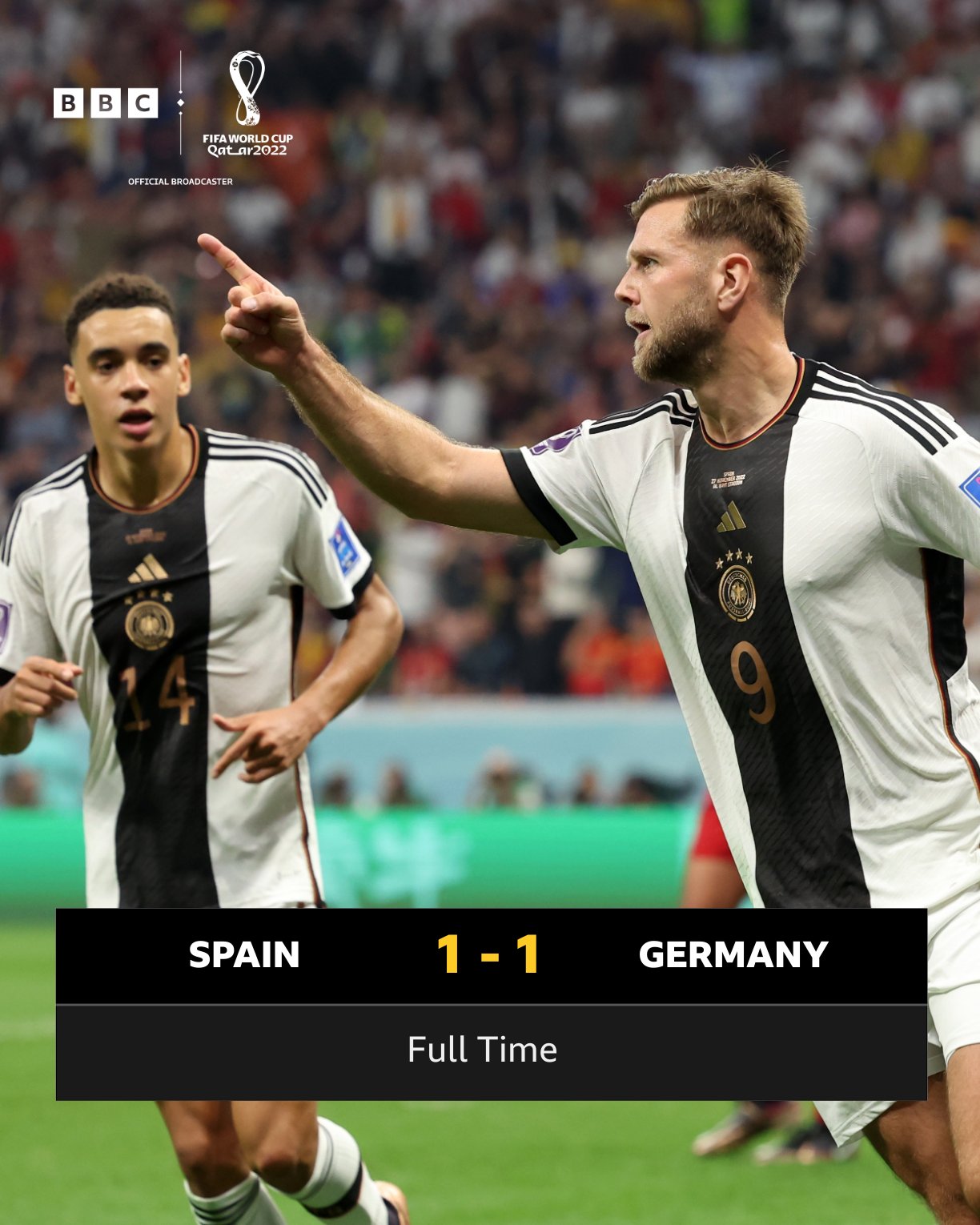 西班牙1比1戰平德國