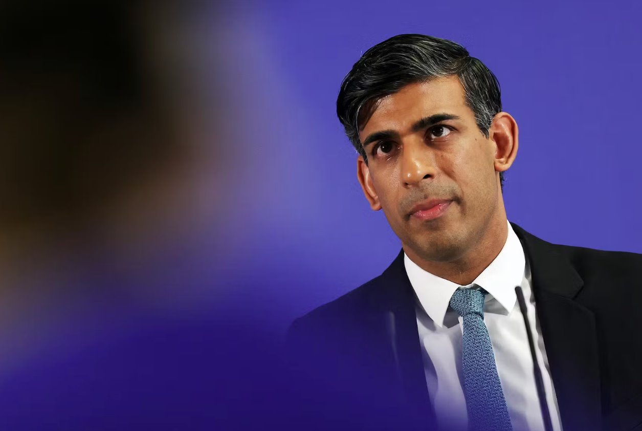 2023年11月20日,英國首相里希·蘇納克(RishiSunak)在英國倫敦北部的一所大學發表演講。