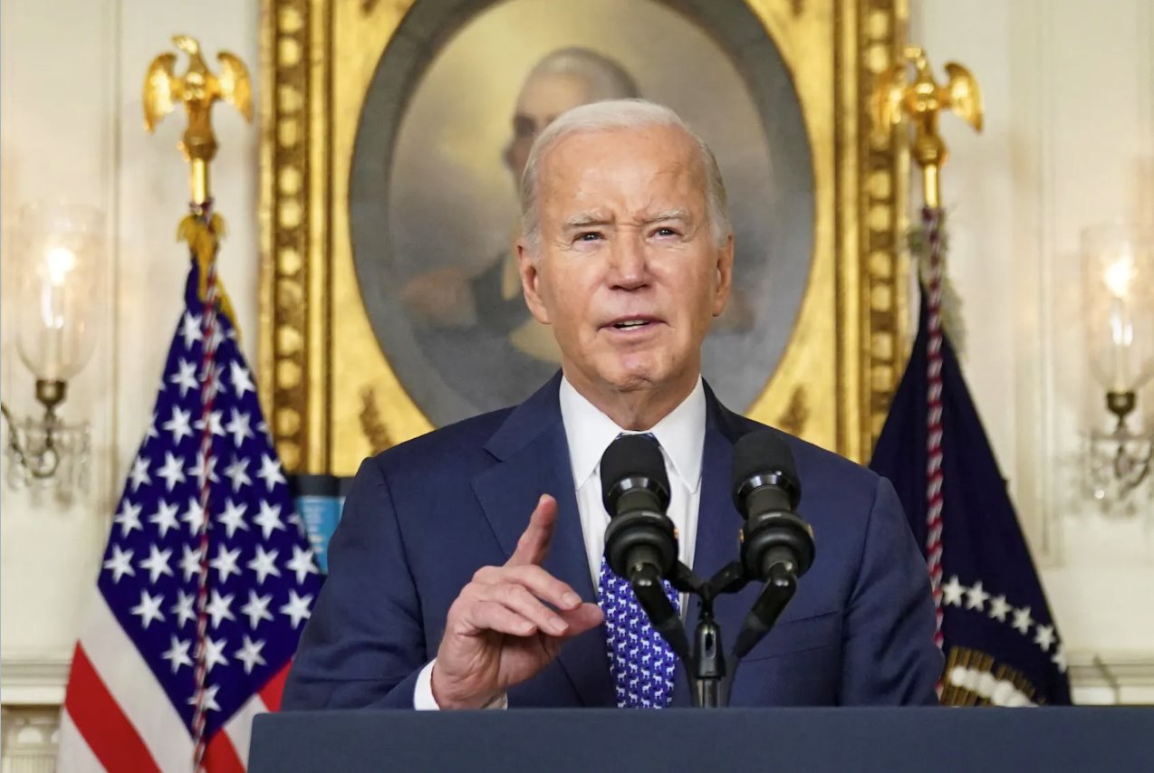 美國總統喬&middot;拜登于2024年2月8日在美國華盛頓白宮發表講話。