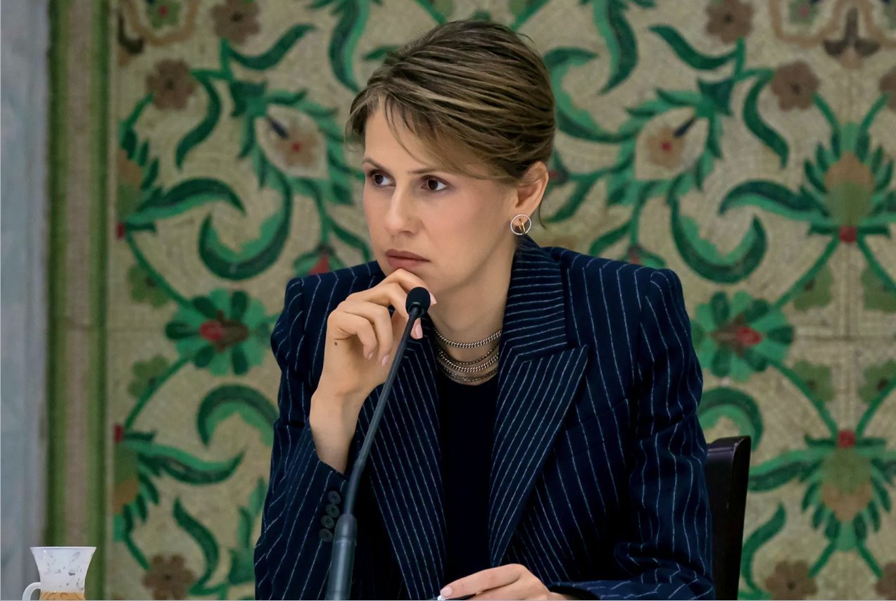 敘利亞總統巴沙爾·阿薩德的妻子阿斯瑪·阿薩德于2021年4月7日在敘利亞大馬士革會見人道主義和商業團體。