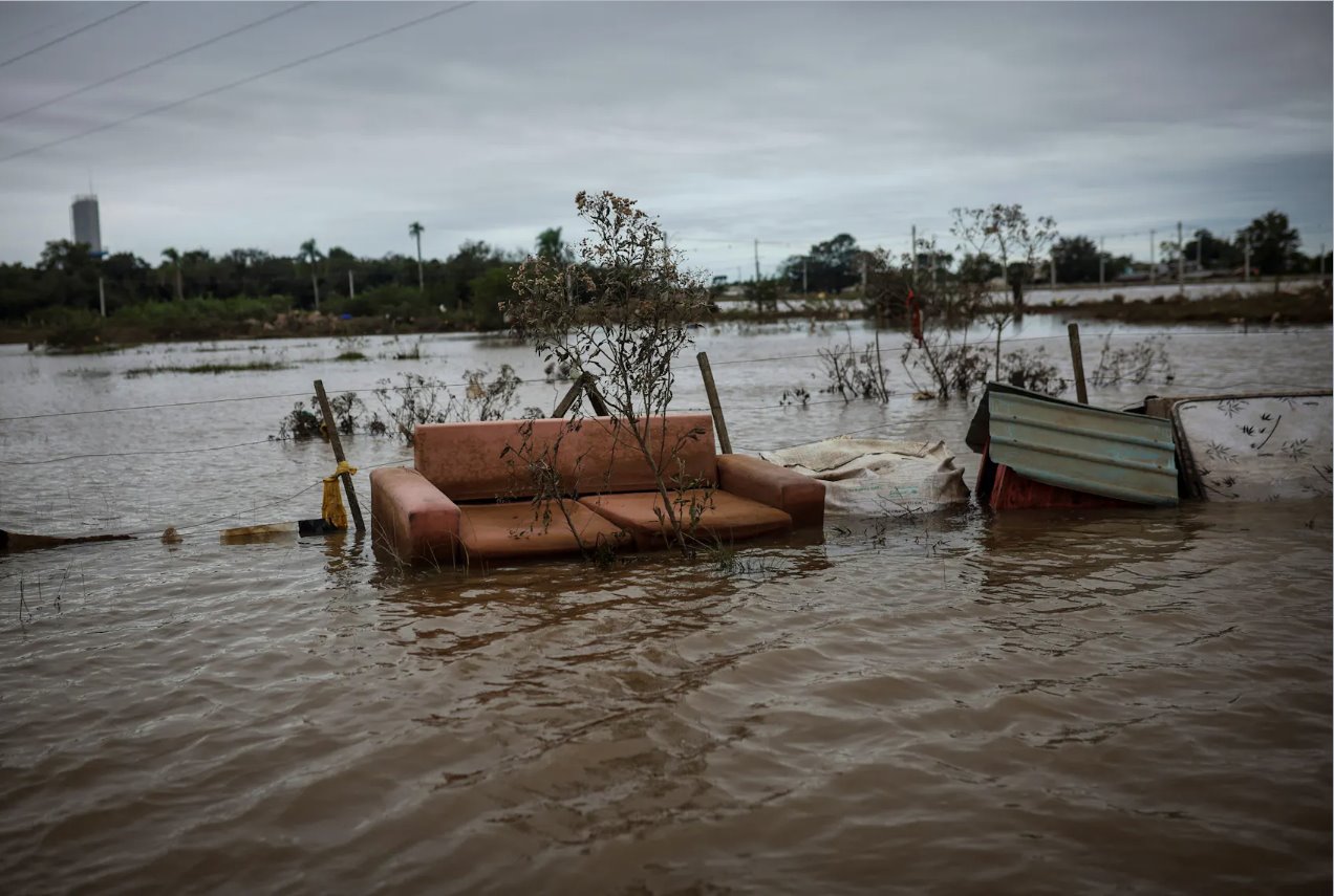 2024年5月10日，巴西南里奧格蘭德州埃爾多拉多洪水期間。