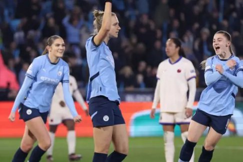 歐洲女子足球冠軍聯賽四分之一決賽曼城2-0切爾西