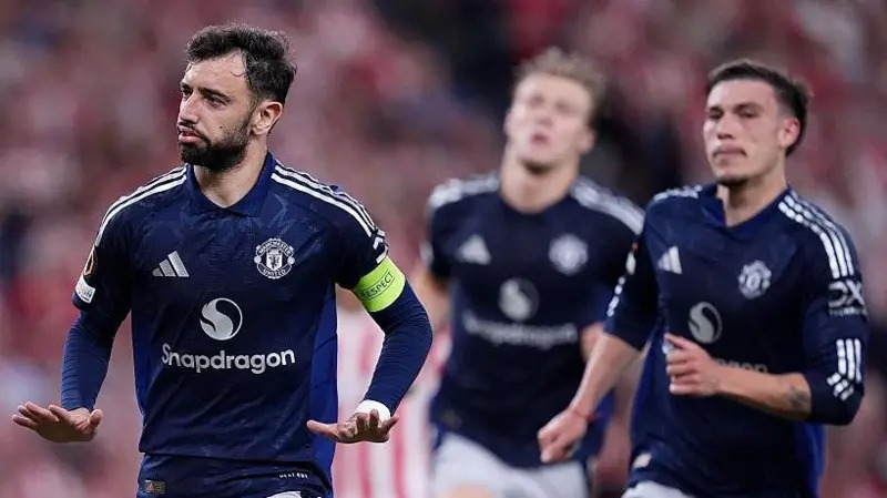 布魯諾·費爾南德斯慶祝對陣曼聯的進球