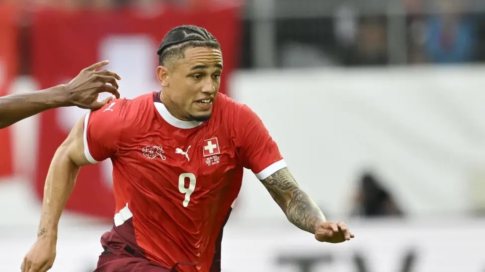 諾亞&middot;奧卡福代表瑞士隊出場24次，攻入兩球