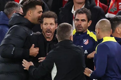 馬競主教練迭戈·西蒙尼與利物浦球迷發生沖突后表