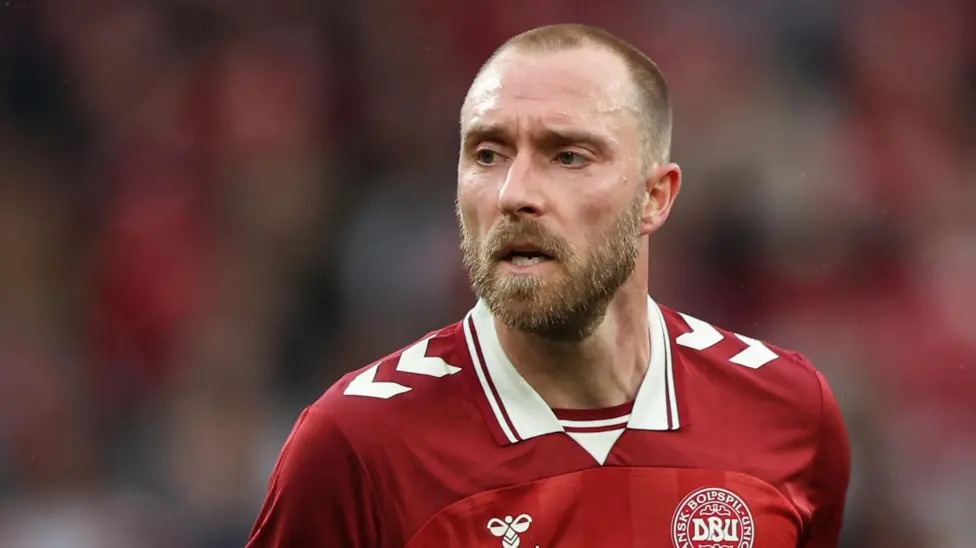 克里斯蒂安·埃里克森(ChristianEriksen)代表丹麥隊出戰