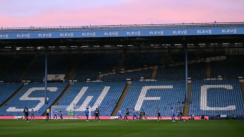 謝菲爾德星期三對陣利茲聯的比賽中，希爾斯堡看臺空無一人