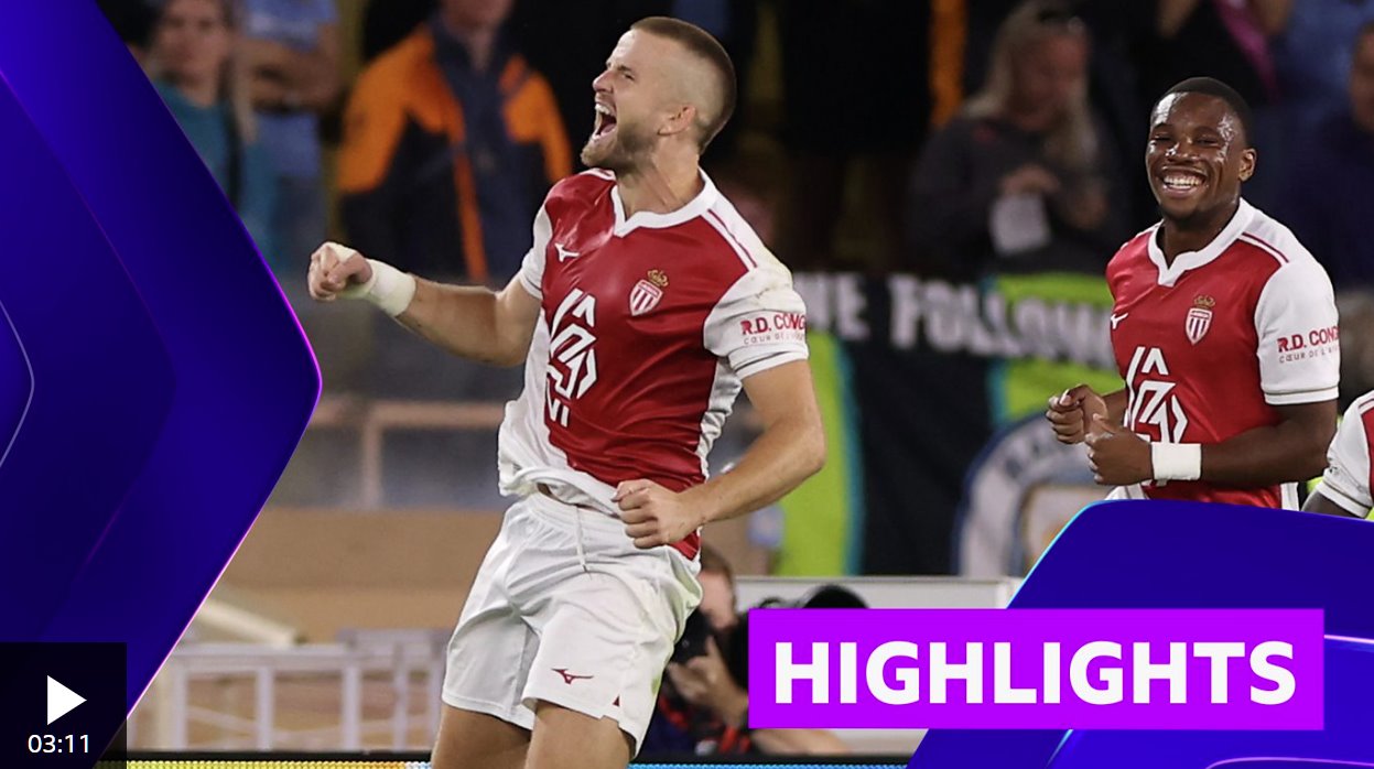 戴爾點(diǎn)球破門,摩納哥扳平比分2-2