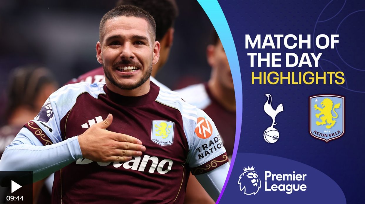 托特納姆熱刺早早領先,維拉隊奮起反擊取勝