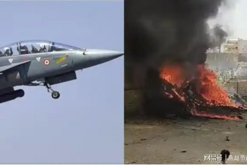 印度國產光輝戰機在迪拜航展墜毀