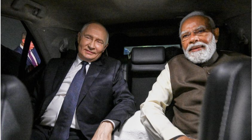 《紐約時報》強調了莫迪總理親自接見普京的象征意義